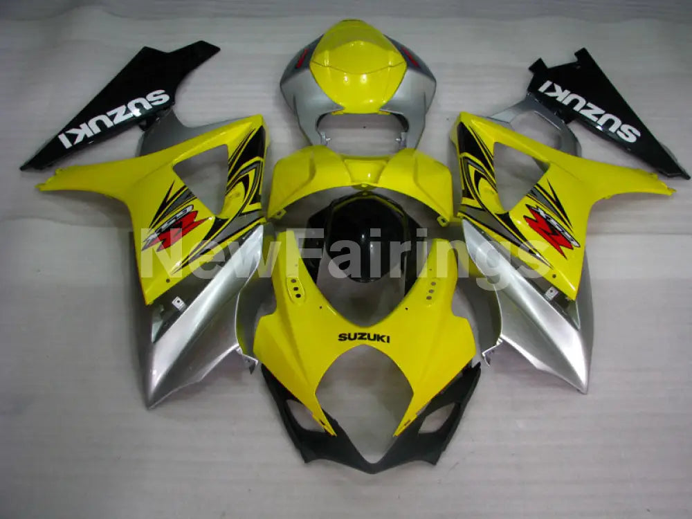 Yellow and Silver Black Factory Style - GSX-R1000 07-08 Fairing Kit