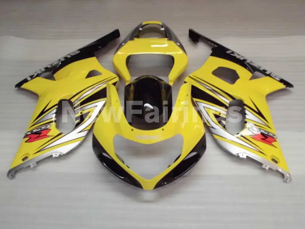 Yellow and Silver Black Factory Style - GSX-R750 00-03 Fairing Kit