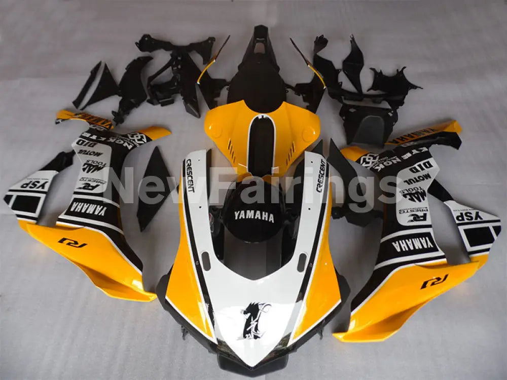 Yellow and White Black Factory Style - YZF-R1 15-19 Fairing Kit