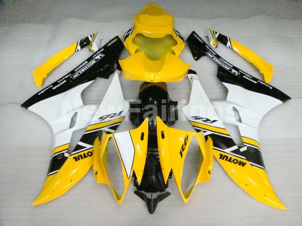 Yellow and White Black Factory Style - YZF-R6 06-07 Fairing Kit