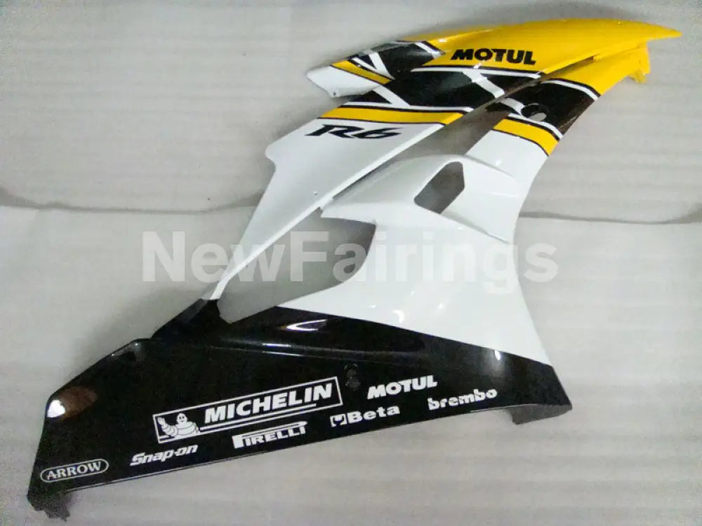 Yellow and White Black Factory Style - YZF-R6 06-07 Fairing Kit