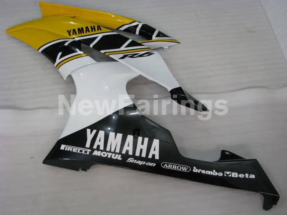 Yellow and White Black Factory Style - YZF-R6 08-16 Fairing Kit