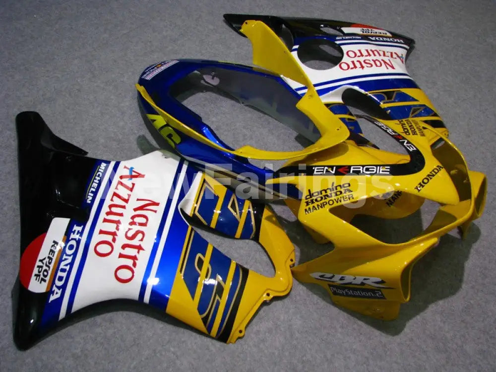 Yellow and White Blue Nastro Azzurro - CBR600 F4i 04-06 Fairing Kit