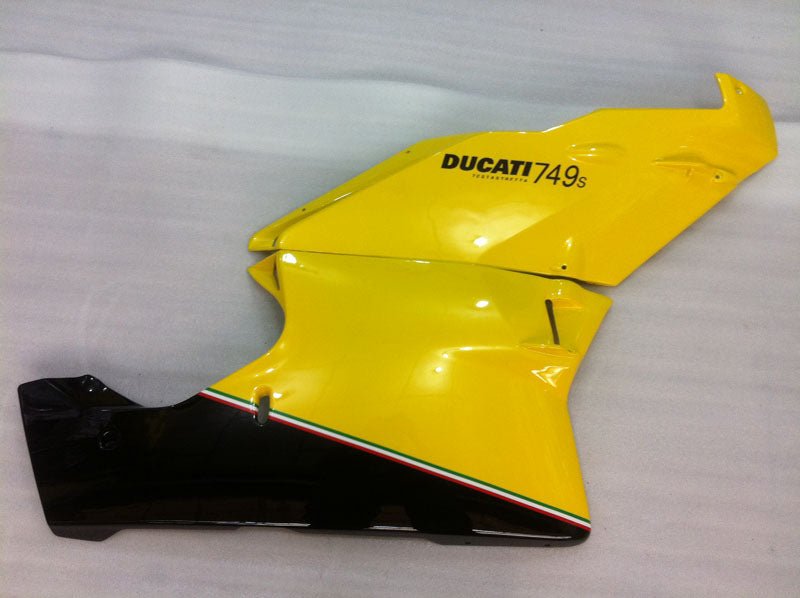 Yellow and Black White Factory Style - Ducati 749 03-04 Fairing Kit (Single Passenger Seat)