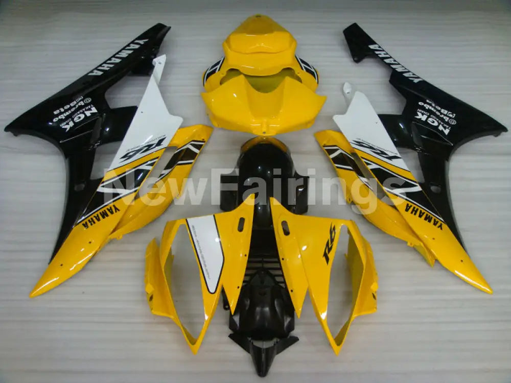 Yellow White and Black Factory Style - YZF-R6 06-07 Fairing Kit