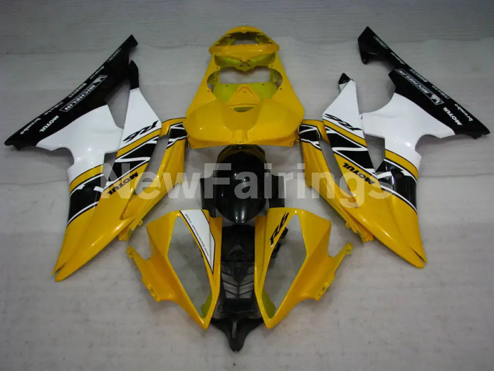 Yellow White and Black Factory Style - YZF-R6 08-16 Fairing Kit