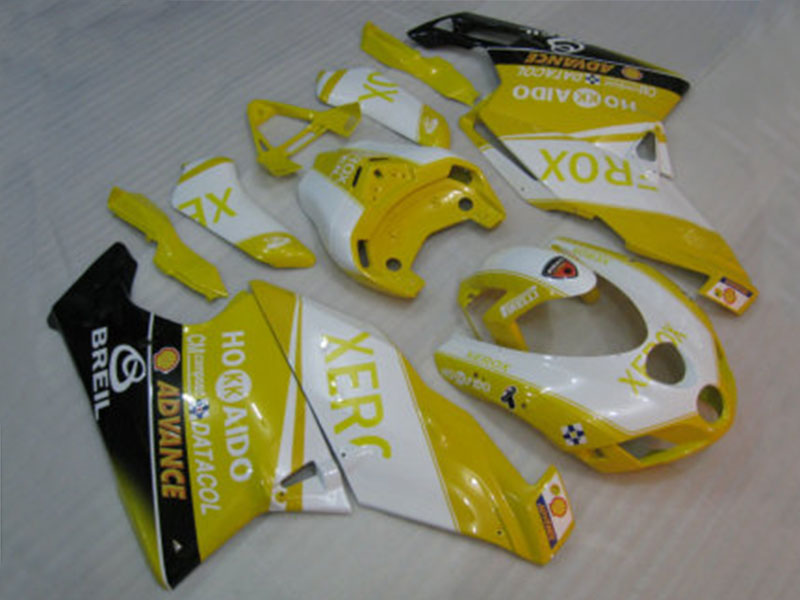 Yellow and White Black Xerox - Ducati 749/999 05-06 Fairing Kit (Single Passenger Seat)