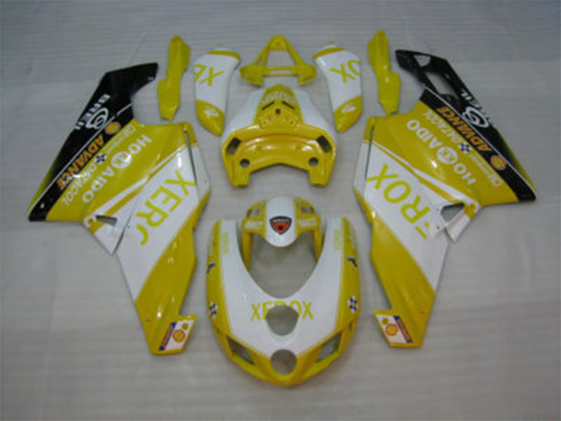 Yellow and White Black Xerox - Ducati 749/999 05-06 Fairing Kit (Single Passenger Seat)
